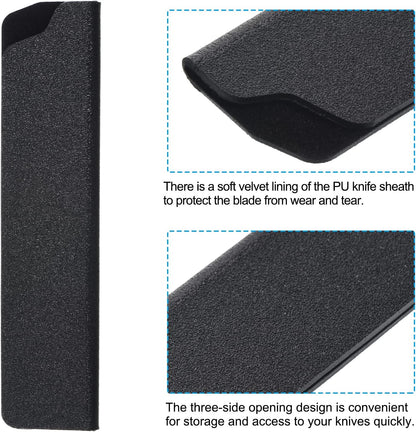 ABS Knife Cover Sleeves for 5" Santoku Knife, Knives Edge Guard Blade Protector Universal Knife Sheath for Home Kitchen, Black