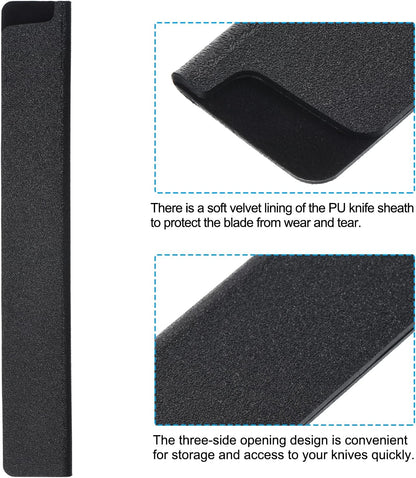 ABS Knife Cover Sleeves for 5" Santoku Knife, Knives Edge Guard Blade Protector Universal Knife Sheath for Home Kitchen, Black