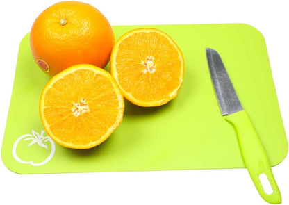 Small Flexible Plastic Cutting Board Mats, Cutting Boards Mats With Food Icons, Gripped Back and Dishwasher Safe, Set of 4 (7.5x11.4inch)