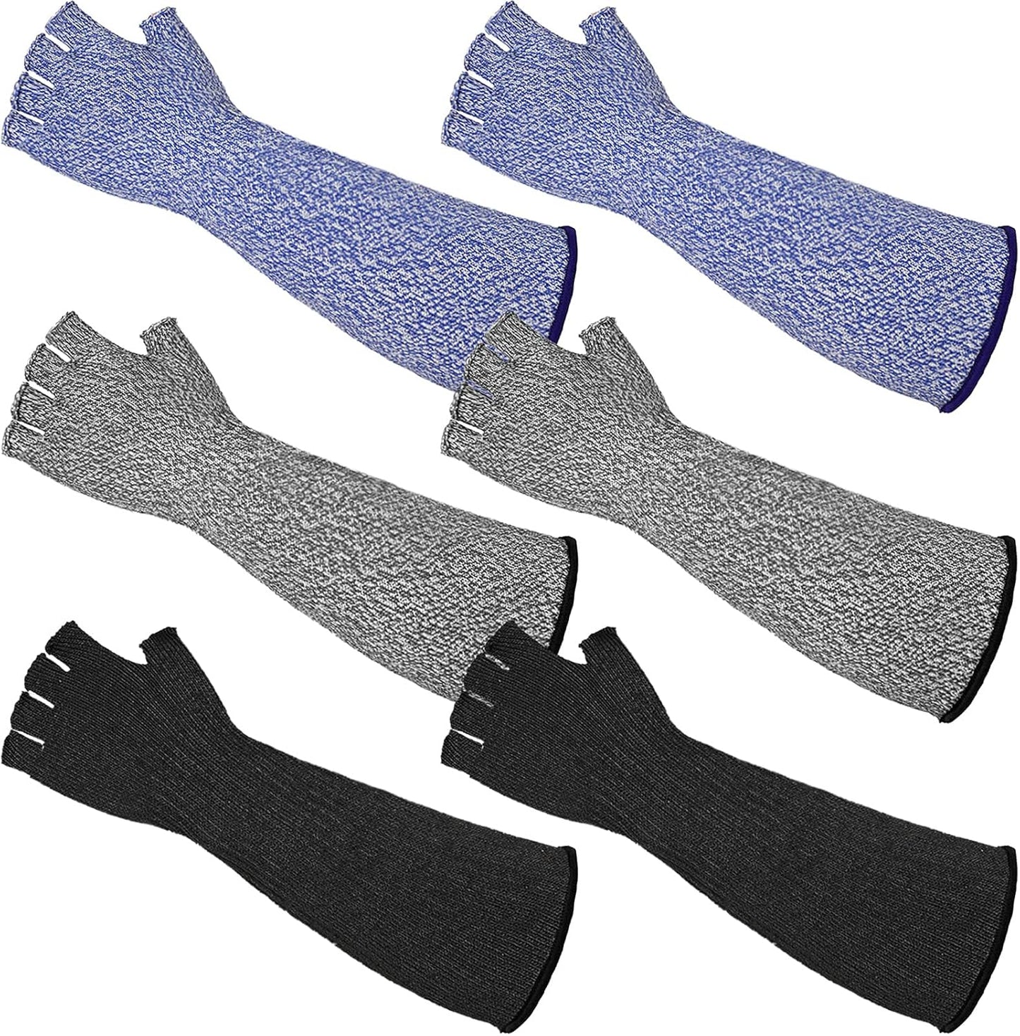 3 Pairs Protective Arm Sleeves Arm Protectors for Thin Skin and Bruising Cut Resistant Sleeve Level 5 Burn Protection