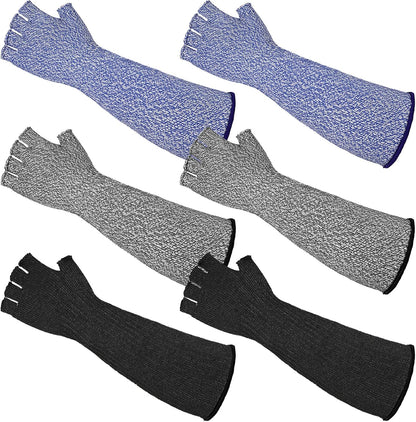 3 Pairs Protective Arm Sleeves Arm Protectors for Thin Skin and Bruising Cut Resistant Sleeve Level 5 Burn Protection