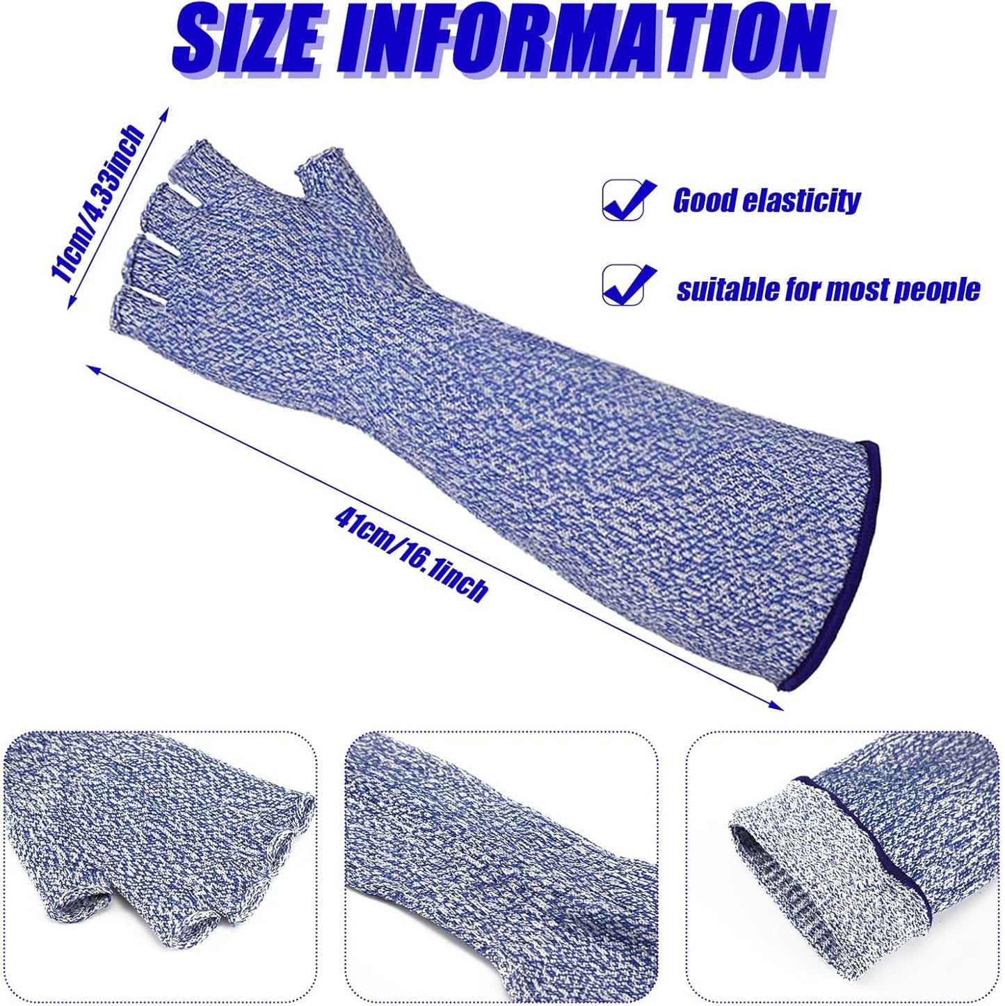 3 Pairs Protective Arm Sleeves Arm Protectors for Thin Skin and Bruising Cut Resistant Sleeve Level 5 Burn Protection