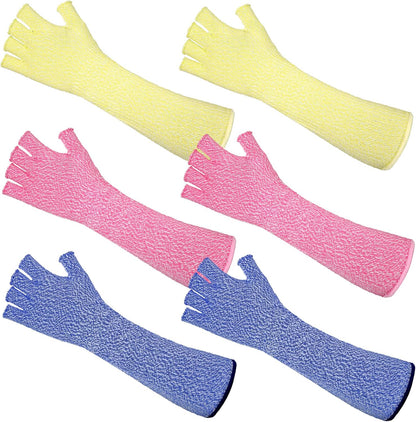 3 Pairs Protective Arm Sleeves Arm Protectors for Thin Skin and Bruising Cut Resistant Sleeve Level 5 Burn Protection