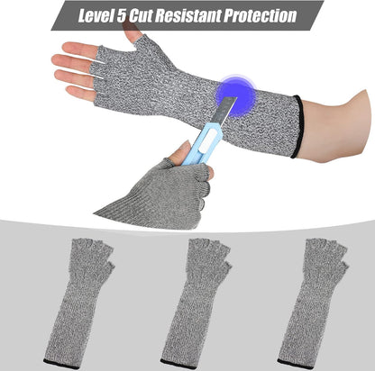 3 Pairs Protective Arm Sleeves Arm Protectors for Thin Skin and Bruising Cut Resistant Sleeve Level 5 Burn Protection