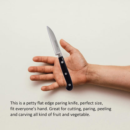 Serrated Utility Knife - MATTSTONE HILL 4.7" Kitchen Knife, German Stainless Steel Vegetable Knife, Paring Knife, Triple Rivet Handle