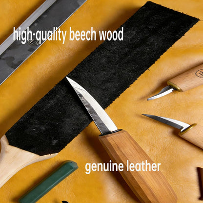 4 Pack Dual-Sided Leather Strop for Knife Sharpening Kit, Wooden Leather Strop Bulk,Knife Strop with Stropping Compound Kit, Honing Strop Block for Woodcarving Tools, Chisel Knife Leather Sharpener