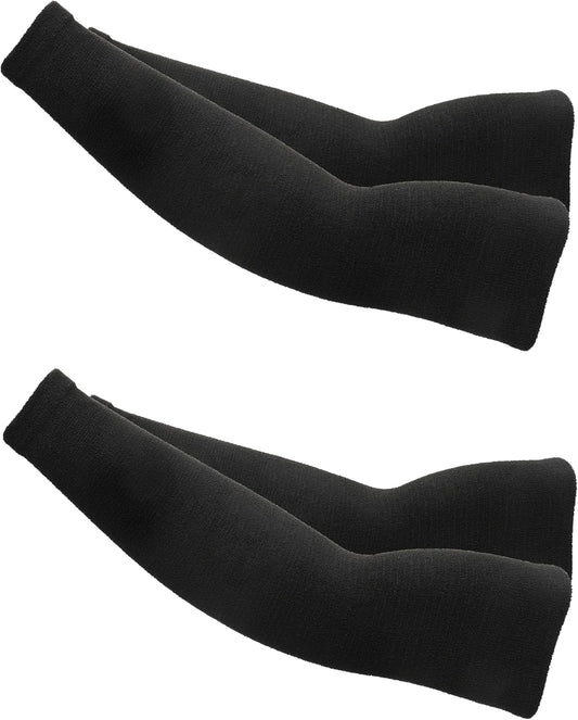 2 Pairs 15.4in Arm Warmers Down Yarn Knitted, S920 | Summer Essential for AC Rooms, Hyaluronic Acid Infused, Moisturizing & Skin-Friendly, Light Compression for Thin Skin