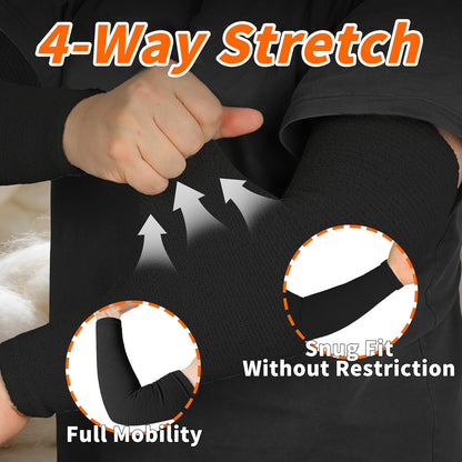 2 Pairs 15.4in Arm Warmers Down Yarn Knitted, S920 | Summer Essential for AC Rooms, Hyaluronic Acid Infused, Moisturizing & Skin-Friendly, Light Compression for Thin Skin