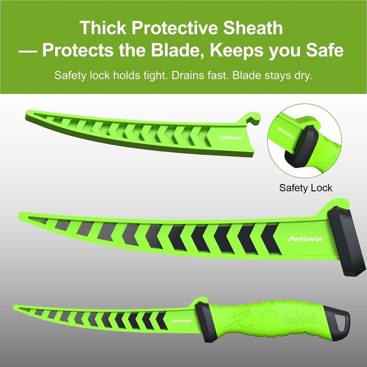 3-in-1 7" Fillet Knife for Fish, Razor Sharp German G4113 Pro Stainless Steel Blade, Fishing Filet Knives Saltwater with SharkGrip Ergonomic Handle, Cuchillo Includes Sheath & XL Sharpener