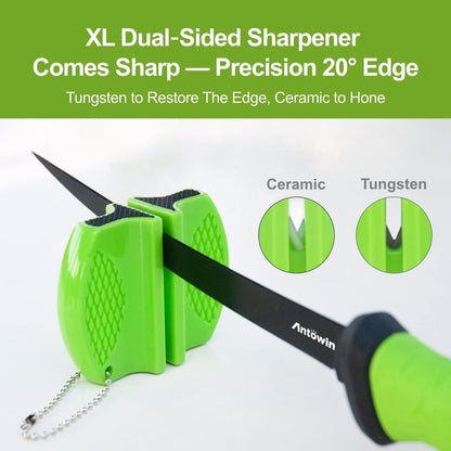 3-in-1 7" Fillet Knife for Fish, Razor Sharp German G4113 Pro Stainless Steel Blade, Fishing Filet Knives Saltwater with SharkGrip Ergonomic Handle, Cuchillo Includes Sheath & XL Sharpener