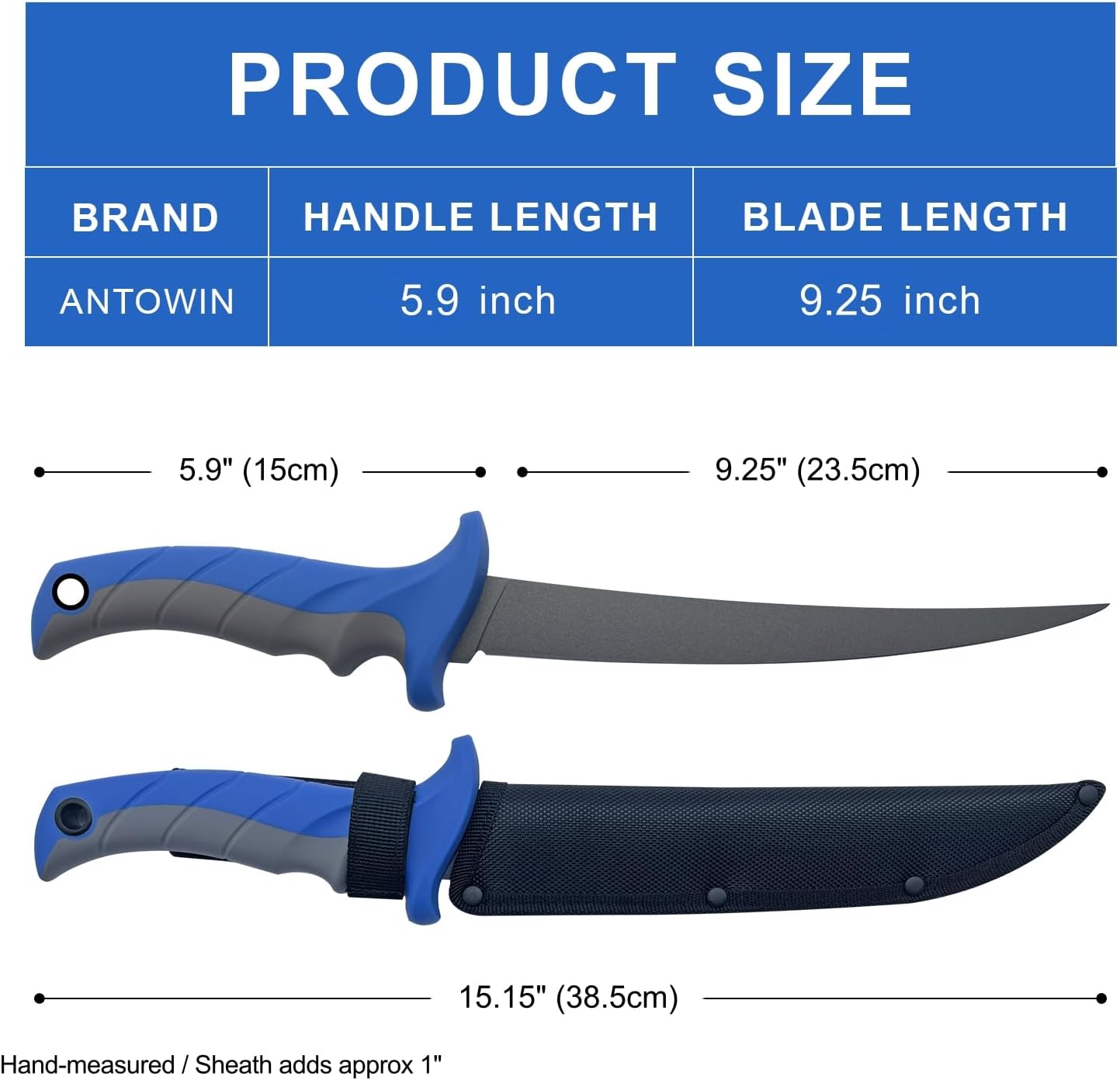3-in-1 7" Fillet Knife for Fish, Razor Sharp German G4113 Pro Stainless Steel Blade, Fishing Filet Knives Saltwater with SharkGrip Ergonomic Handle, Cuchillo Includes Sheath & XL Sharpener