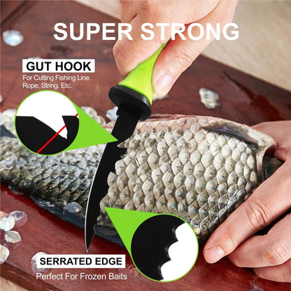 3-in-1 7" Fillet Knife for Fish, Razor Sharp German G4113 Pro Stainless Steel Blade, Fishing Filet Knives Saltwater with SharkGrip Ergonomic Handle, Cuchillo Includes Sheath & XL Sharpener