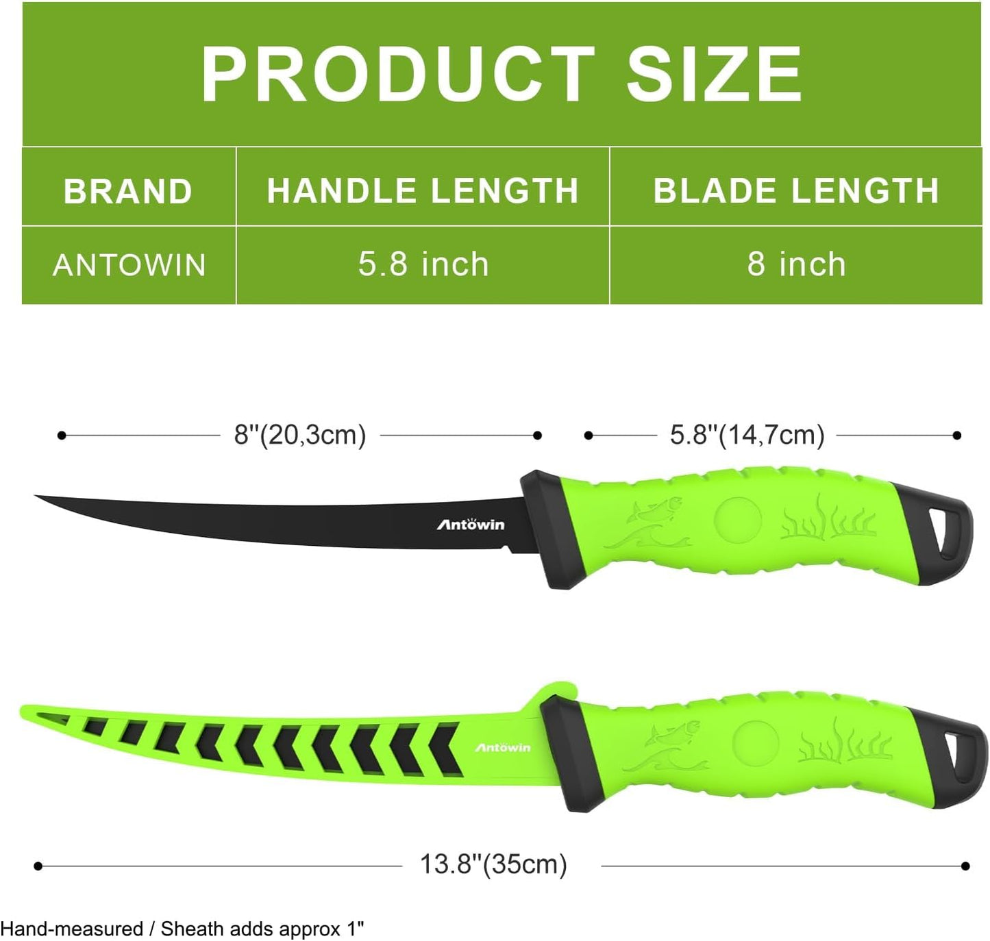 3-in-1 7" Fillet Knife for Fish, Razor Sharp German G4113 Pro Stainless Steel Blade, Fishing Filet Knives Saltwater with SharkGrip Ergonomic Handle, Cuchillo Includes Sheath & XL Sharpener