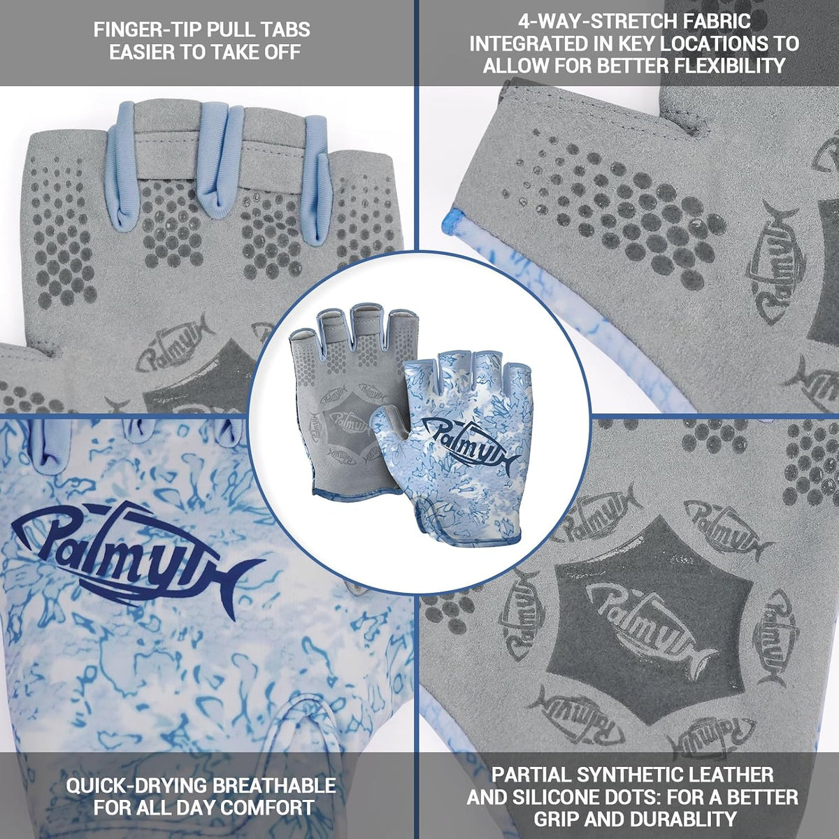 Stubby UV Fishing Gloves Sun Protection Fingerless Glove Men Women UPF 50+ SPF for Kayaking, Paddling, Canoeing, Rowing, Driving | Half-Finger Design, Upf 50+ Protection, Quick-Dry Stretch Fabric, Reinforced Palm Grip, Pull Tabs, Fishing And Paddling