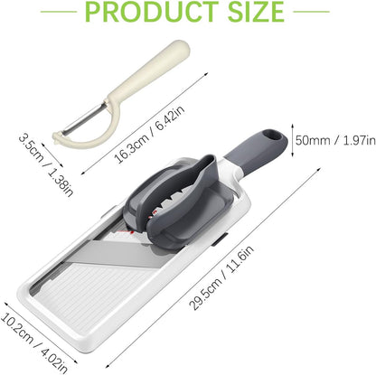Multi Handheld Mandoline Slicer - Adjustable Stainless Steel Blade