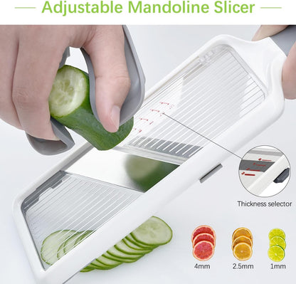 Multi Handheld Mandoline Slicer - Adjustable Stainless Steel Blade