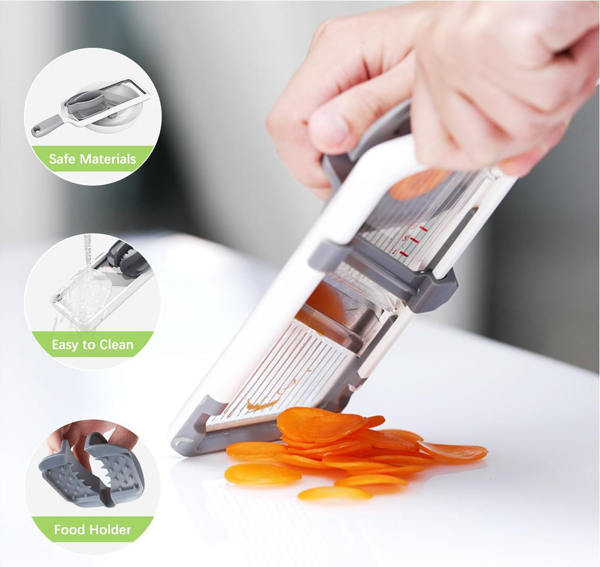 Multi Handheld Mandoline Slicer - Adjustable Stainless Steel Blade