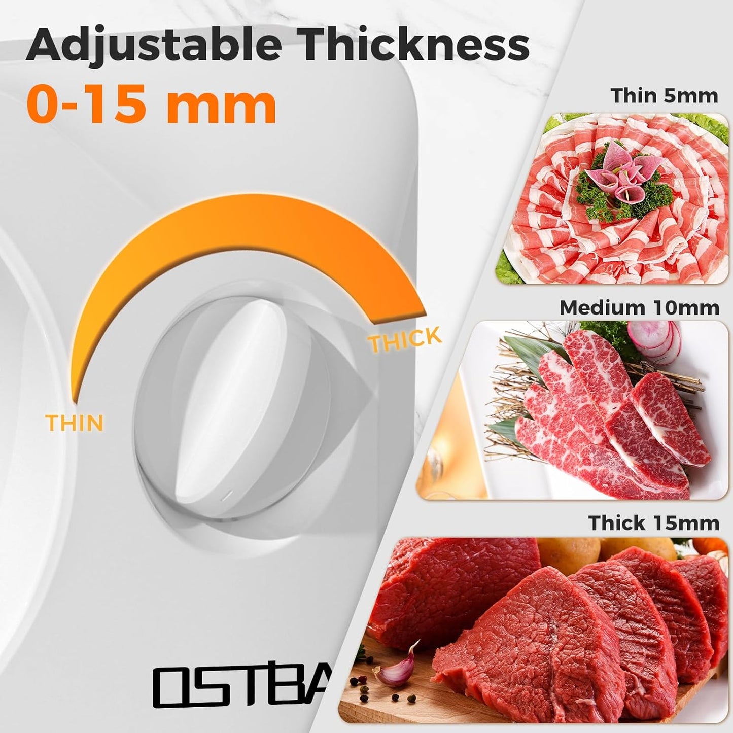 Foldable Electric Food Slicer, Adjustable Thickness 0–15mm, 6.7” Stainless Steel Blade, 150W Motor, Portable & Easy-to-Clean, Meat, Cheese, Bread, and Vegetable Slicer for Home Kitchen, Black