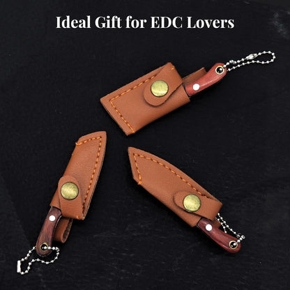 Mini Knife Set, Pocket Knife with Sharpener, Tiny knife Cleaver Keychain Tiny Things for Package Opener, Box Cutter, Letter Opener - Set of 3