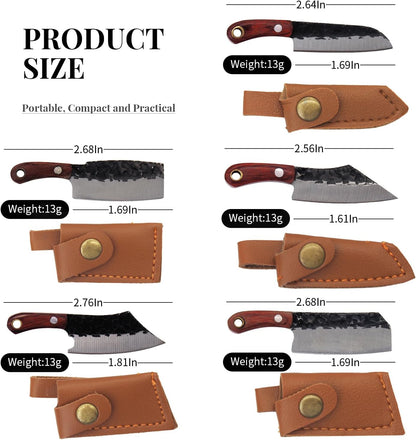 Mini Knife Set, Pocket Knife with Sharpener, Tiny knife Cleaver Keychain Tiny Things for Package Opener, Box Cutter, Letter Opener - Set of 3