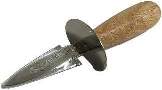 Oyster Shucking Knife with wood handle-3" stainless steel sharp blade, 3.5" Non-Slip wooden handle, Hand guard for safety, classical design for generation in use all over the world.