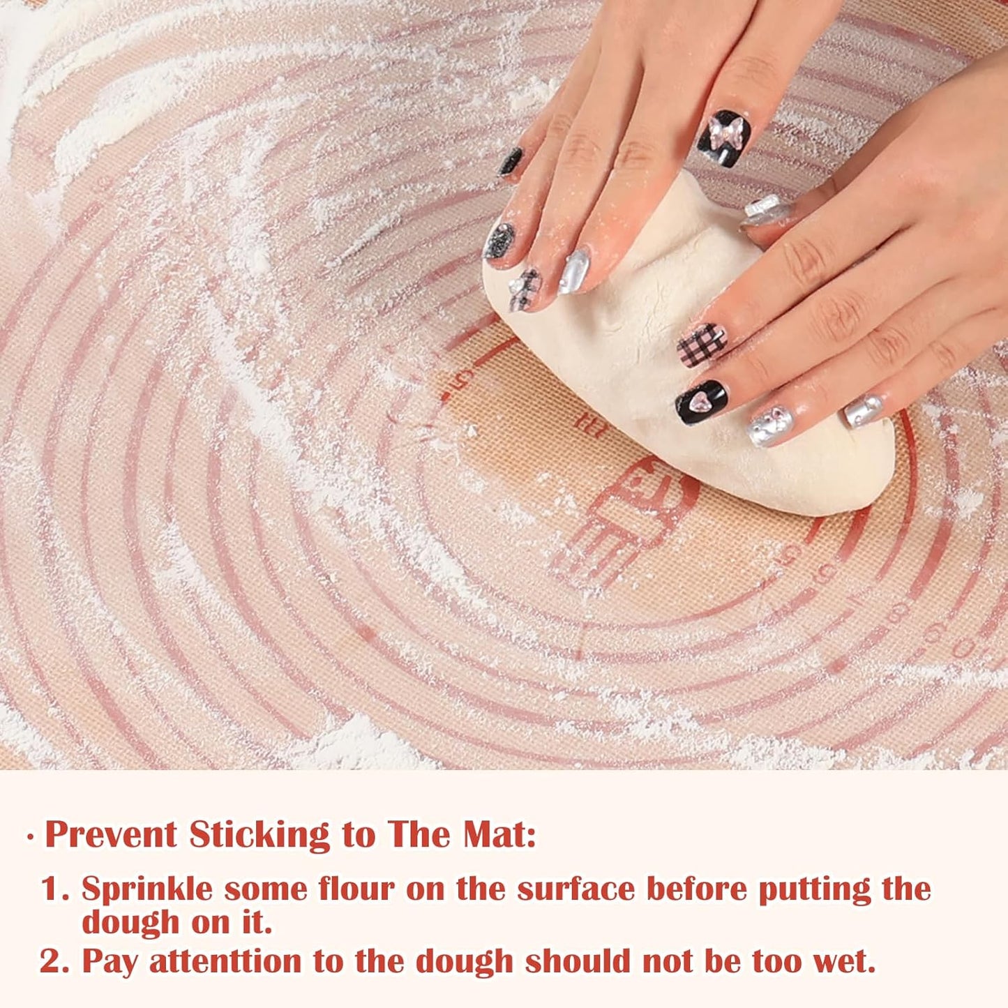 Non-slip Silicone Pastry Mat Extra Large with Measurements 28''By 20'' for Silicone Baking Mat, Counter, Dough Rolling, Oven Liner,Fondant/Pie Crust Red