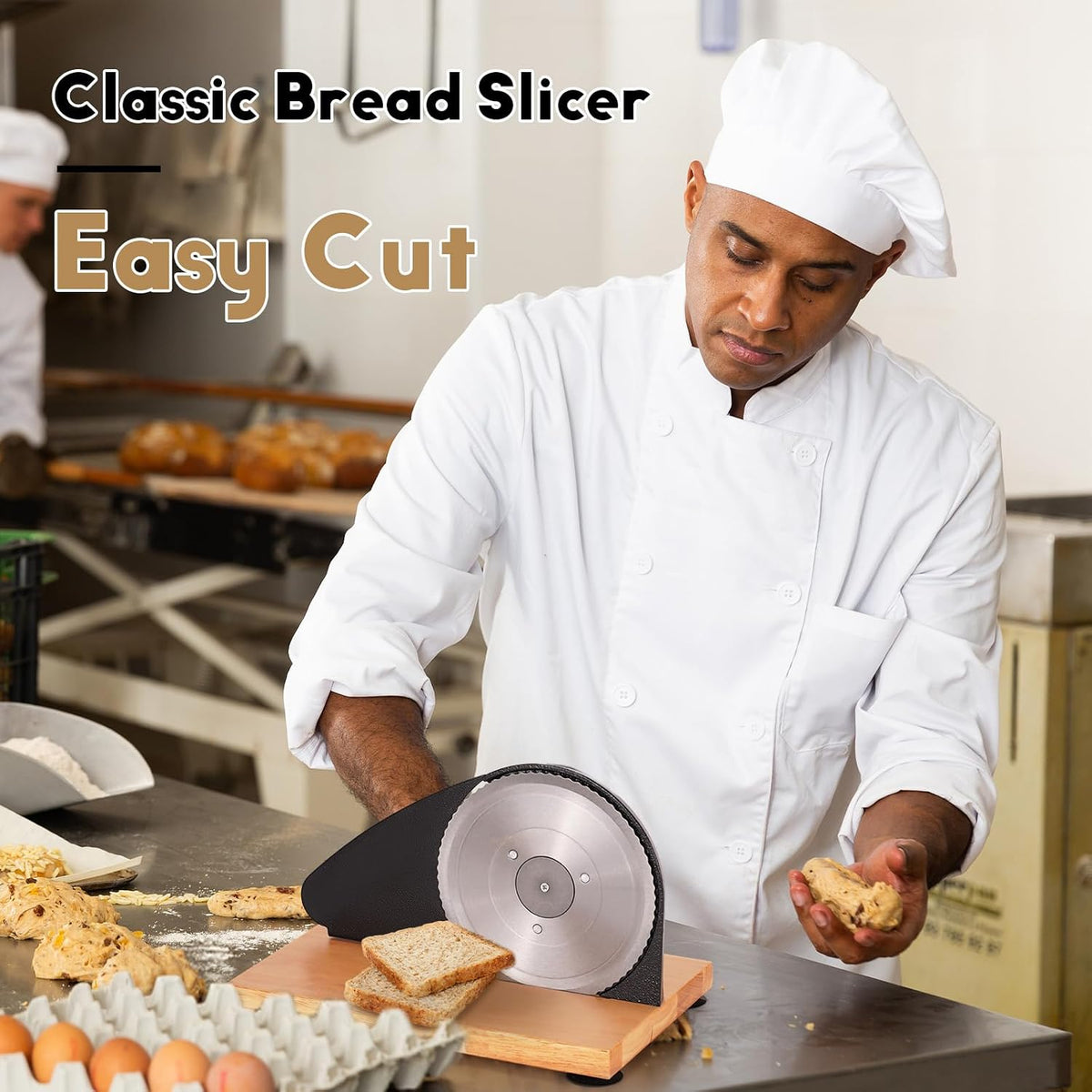Manual Bread Slicer for Homemade Bread, Adjustable Thickness for Even Slice
