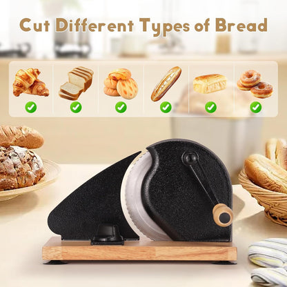 Manual Bread Slicer for Homemade Bread, Adjustable Thickness for Even Slice
