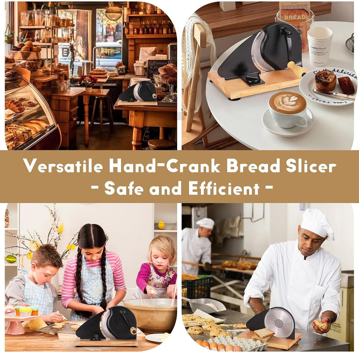 Manual Bread Slicer for Homemade Bread, Adjustable Thickness for Even Slice