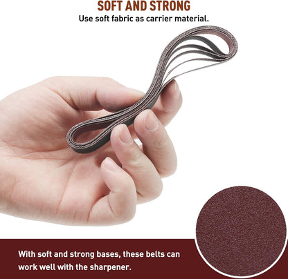 45 Pcs 1/2" x 12" Replacement Sharpening Belt Kit for Official Work Sharp Knife & Tool Sharpener (WSKTS & WSKTS-KT/Mk.1 & Mk.2) - 80/120/240/400/600/800/1000/2500/5000 Grits