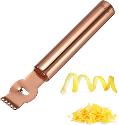 2Pcs Lemon Zester Tool, Stainless Steel Citrus Zester with Channel Knife Grater Sharp Rind Twist Orange Peeler for Cocktail Garnishes Bar Kitchen, Silver