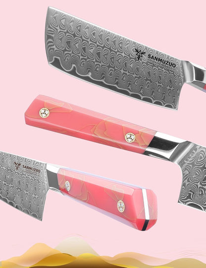 Bird Beak Paring Knife 3.5 Inch, Professional Kitchen Peeling Knife, Ultra Sharp Damascus Powder Steel with Full-tang Resin Handle, SHENG Series