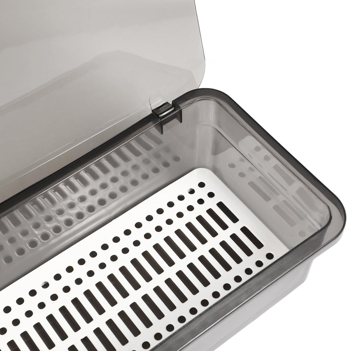 3Pcs Flatware Tray with Lid and Drainer - Kitchen Plastic Utensil Holder Silverware Organizer Flatware Storage Tray for Countertop Spoons Forks Knives