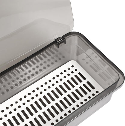 3Pcs Flatware Tray with Lid and Drainer - Kitchen Plastic Utensil Holder Silverware Organizer Flatware Storage Tray for Countertop Spoons Forks Knives