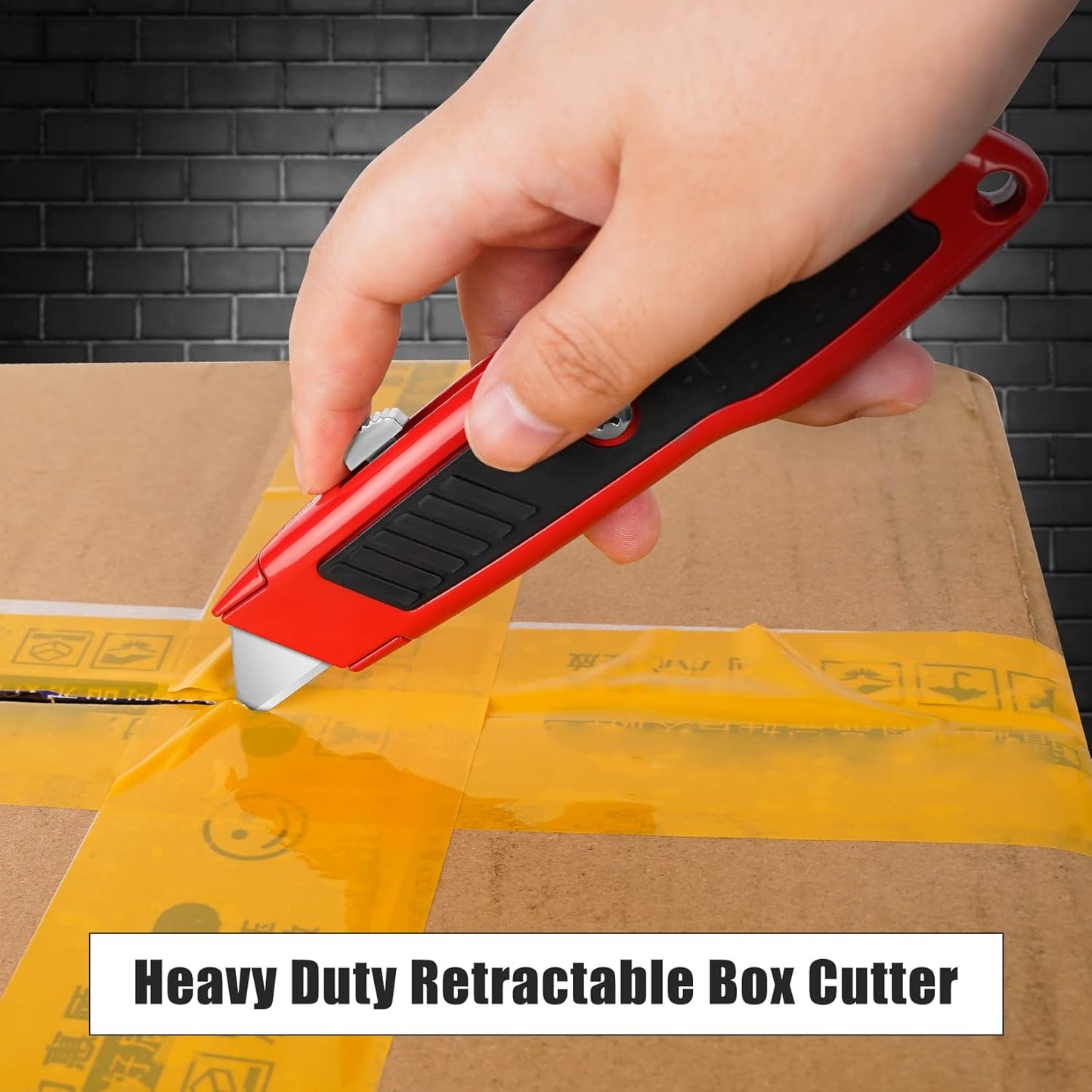2 Pack Box Cutter Retractable, Heavy-Duty Utility Knife, Metal Body | Ergonomic Handle Box Opener for Cardboard, Leather and Plastic, Pink Box Cutter for Packages, Office, Warehouse and DIY