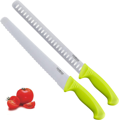 Professional Cutlery 10 Inch Bread Slicer Knife, Wavy Serrated High Carbon German Stainless Steel Sharp Kitchen Knife, Ergonomic Handle, Black
