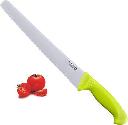 Professional Cutlery 10 Inch Bread Slicer Knife, Wavy Serrated High Carbon German Stainless Steel Sharp Kitchen Knife, Ergonomic Handle, Black