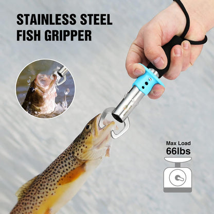Fishing Tools Kit- Fishing Plier, Fish Lip Gripper, Multifunctional Fishing Hook Remover with Lanyards Sheath, Saltwater Resistant Fishing Accessories & Equipment, Fishing Gifts for Men