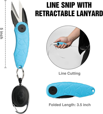 Fishing Tools Kit- Fishing Plier, Fish Lip Gripper, Multifunctional Fishing Hook Remover with Lanyards Sheath, Saltwater Resistant Fishing Accessories & Equipment, Fishing Gifts for Men