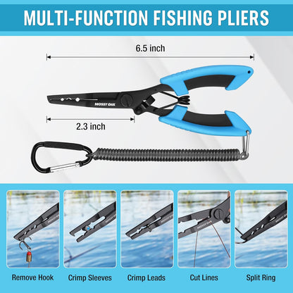 Fishing Tools Kit- Fishing Plier, Fish Lip Gripper, Multifunctional Fishing Hook Remover with Lanyards Sheath, Saltwater Resistant Fishing Accessories & Equipment, Fishing Gifts for Men