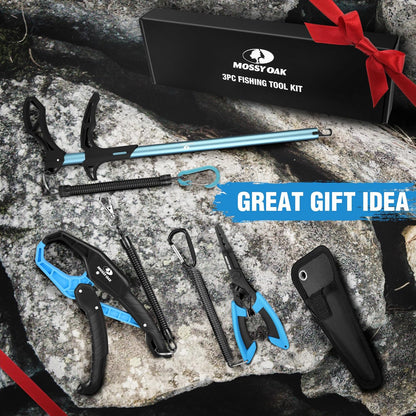 Fishing Tools Kit- Fishing Plier, Fish Lip Gripper, Multifunctional Fishing Hook Remover with Lanyards Sheath, Saltwater Resistant Fishing Accessories & Equipment, Fishing Gifts for Men