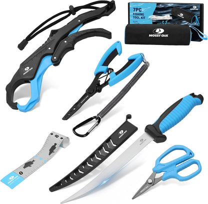 Fishing Tools Kit- Fishing Plier, Fish Lip Gripper, Multifunctional Fishing Hook Remover with Lanyards Sheath, Saltwater Resistant Fishing Accessories & Equipment, Fishing Gifts for Men