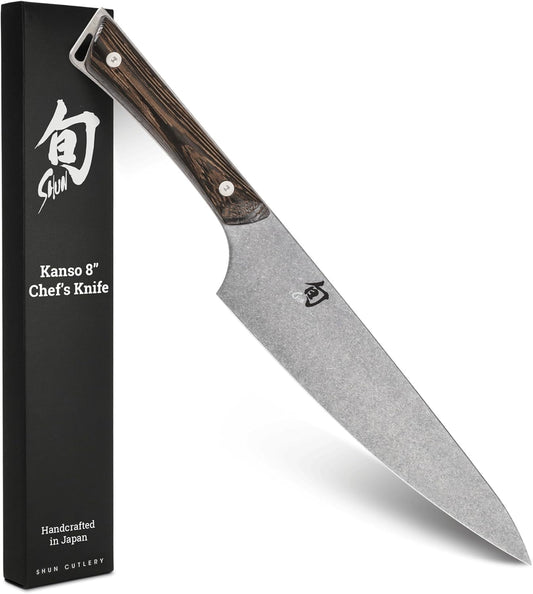 Kanso 8" Chef’s Knife, Handcrafted Japanese Kitchen Knife, AUS10A Stainless Steel Blade, Tagayasan Handle, Gyuto-Style Tool for Professional and Home Chefs | Handcrafted Japanese Kitchen Knife, AUS10A Stainless Steel Blade, Tagayasan Handle