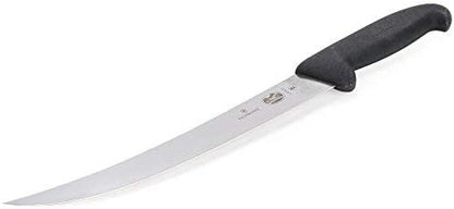 Victorinox Fibrox 8-Inch Curved Breaking Knife, Black - Swiss Made Butcher Knife, High Carbon Stainless Steel, Non-Slip Fibrox Pro Handle