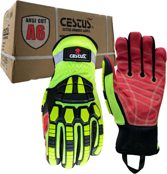 Cestus 3207, Impact Resistant Work Gloves, Coarse Palm, ANSI Cut A6
