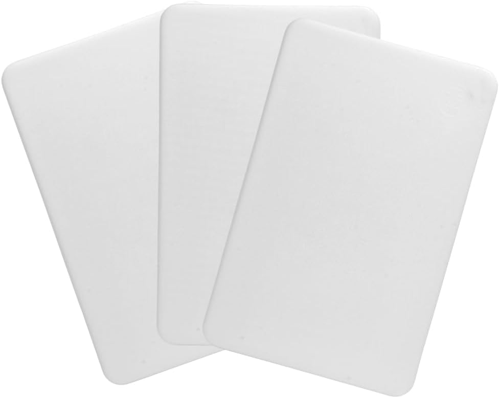 Set of Small 10x6 Plastic Cutting Boards for Bar and Bartenders - White Commercial Grade HDPP and NSF Approved for Restaurants