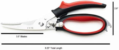 CookingClubEssentials Poultry Kitchen Shears - Heavy Duty Stainless Steel Meat Scissors for Cooking - Easy to take apart and dishwasher safe for cleaning