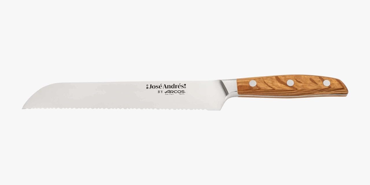 Arcos Jose Andres 10-Inch Fillet Knife Forged Meat Slicer | Professional NITRUM Stainless Steel Blade with Silk Edge | Ideal for Slicing Ham or Prosciutto | Ergonomic Holm Oak Wood Handle