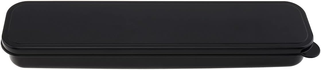 Portable Flatware Box Travel Tableware Storage Case, Simple Tableware Storage Box Case for Cutlery Kit, 9.64 x 2.32 inches (Black)
