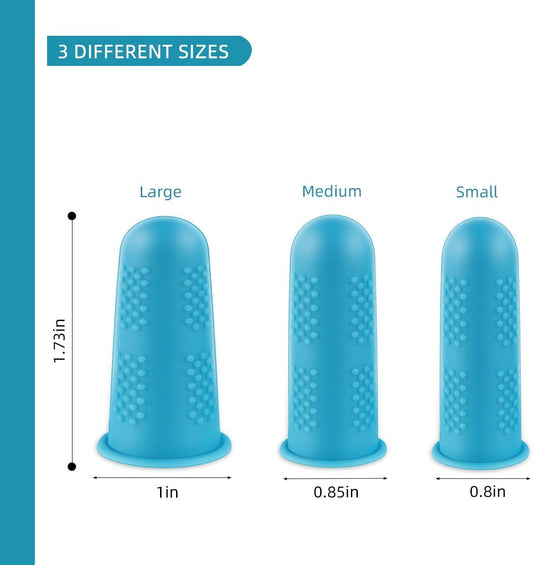 12 Pieces Finger Protectors Silicone Finger Protector for Hot Glue Gun Wax Resin Honey Adhesives Guard Tips Caps Pads Covers Fingers Thimble Protectors for Sewing Sorting Counting Task (3 Sizes)